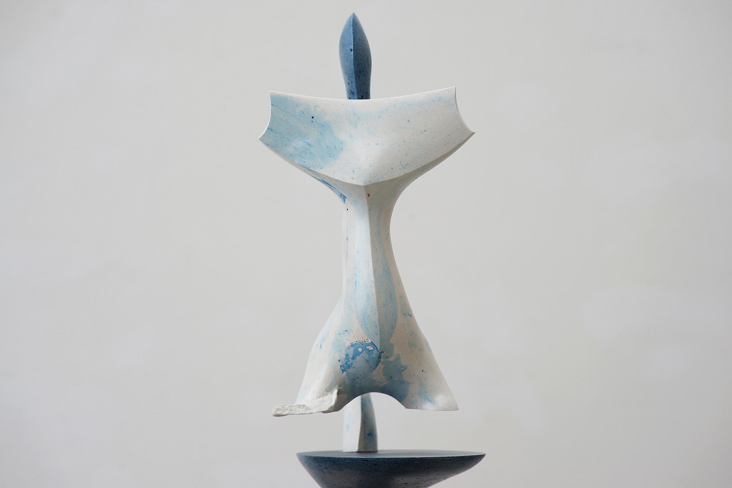 Water Beast by Pavlína Kvita - Contemporary sculpture, unique work, light blue For Sale 6