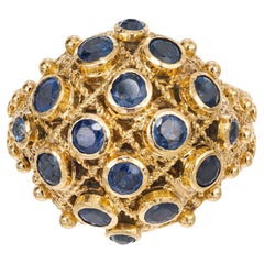 Pavlo 2,40 Karat Saphir Poision Dome Cocktail Gelbgold Ring