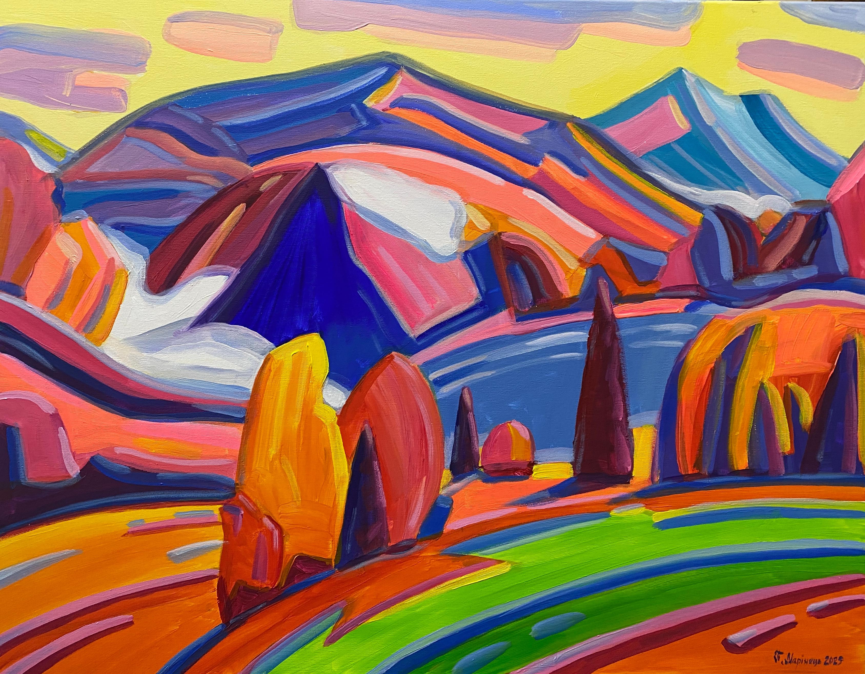 Pavlo Marinets Landscape Painting - "Colorful Autumn"