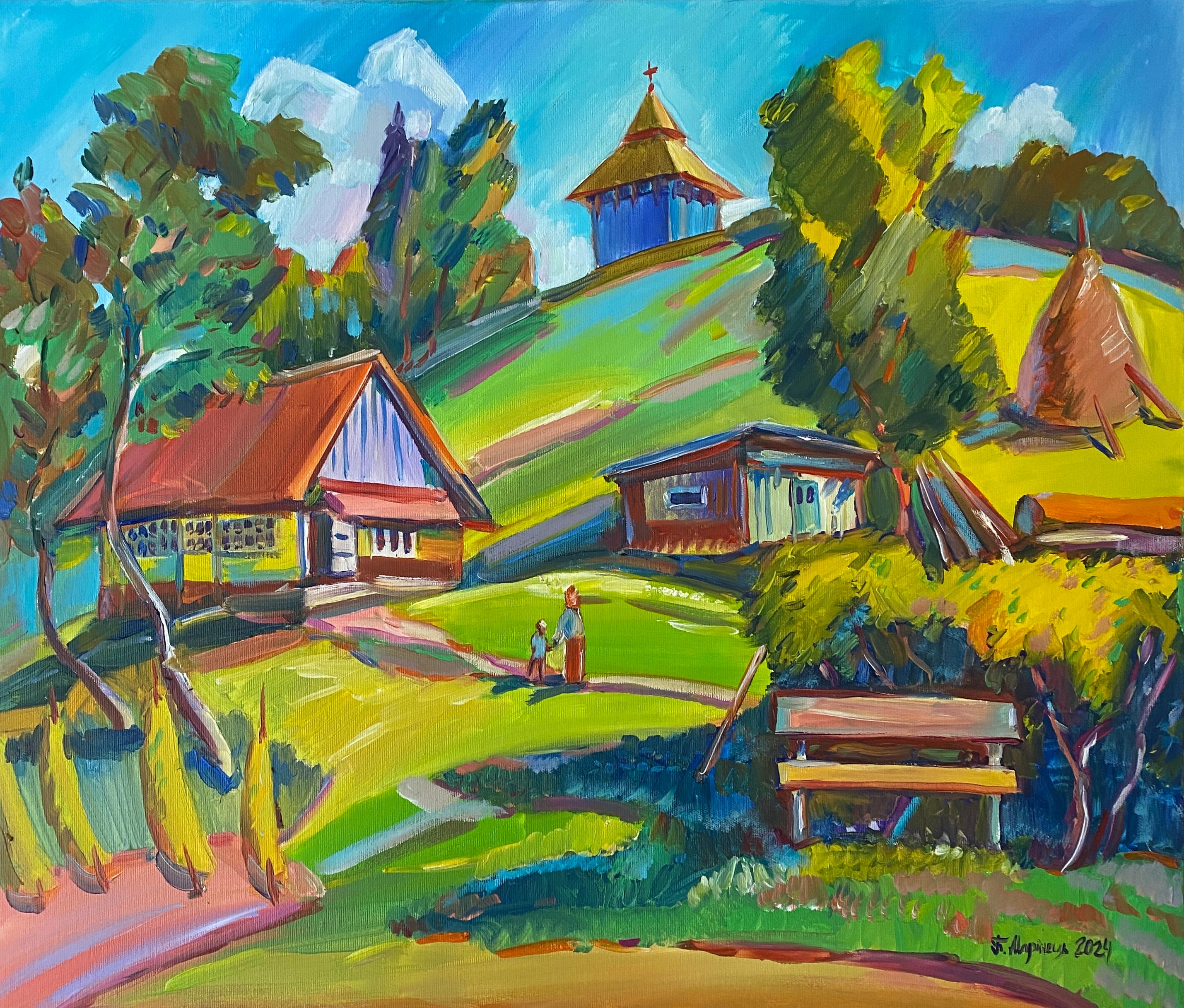 Landscape Painting di Pavlo Marinets - "L'estate della nonna