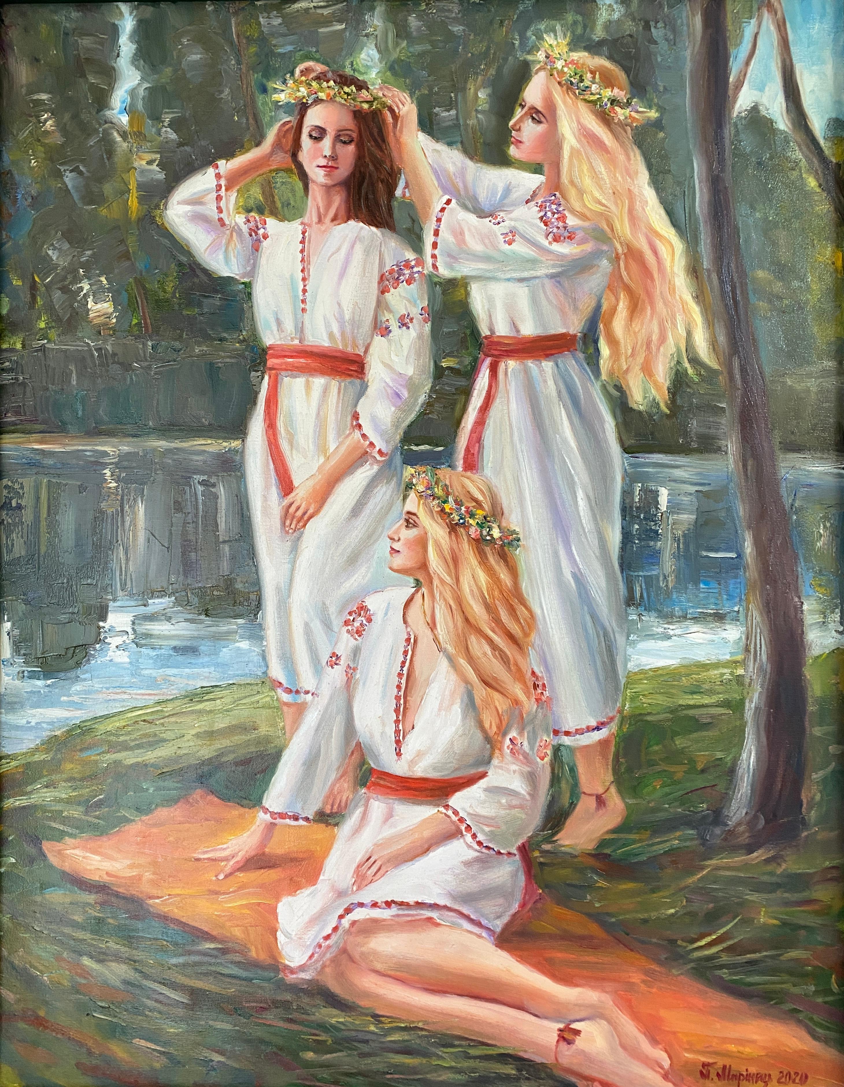 Pavlo Marinets Figurative Painting - "Kupala Morning"