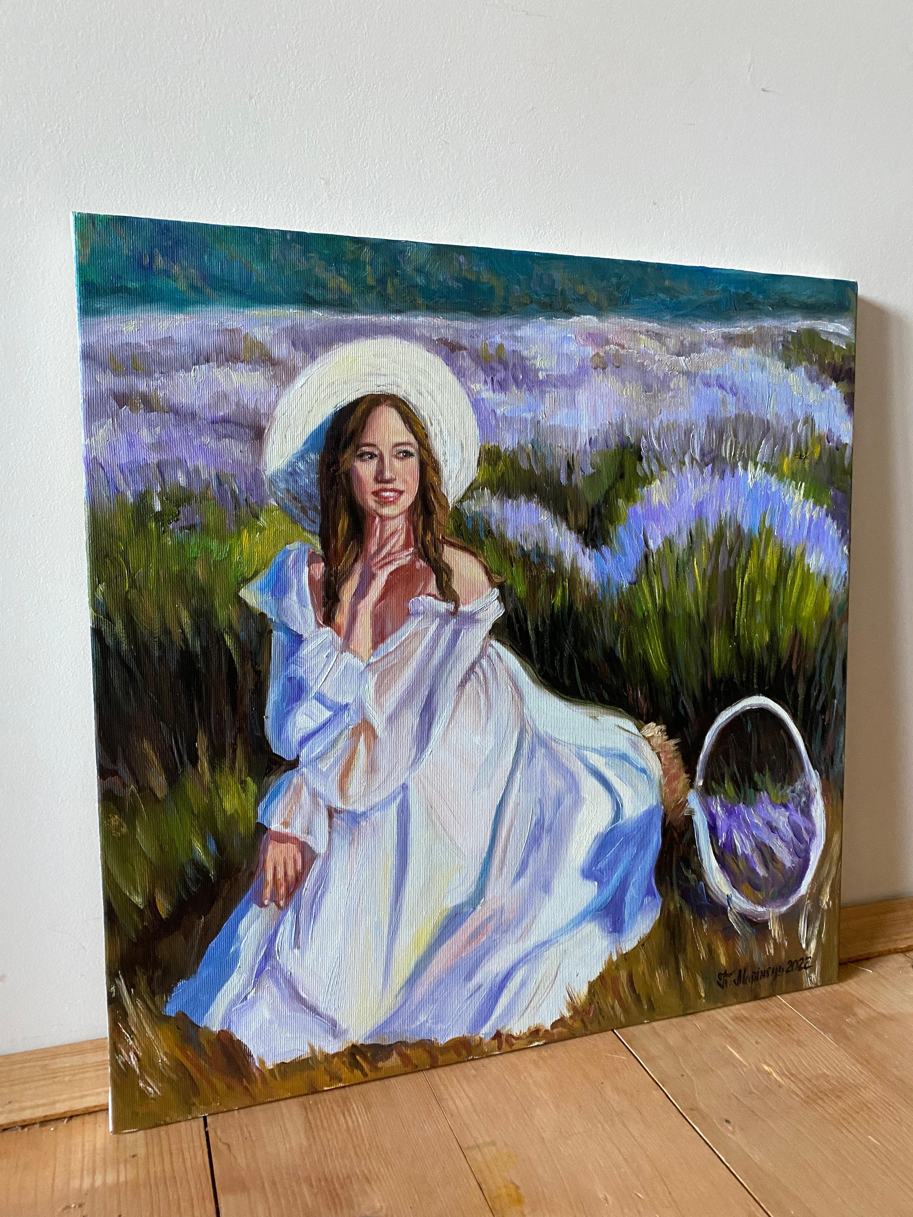 Lavender Mountain - Painting de Pavlo Marinets