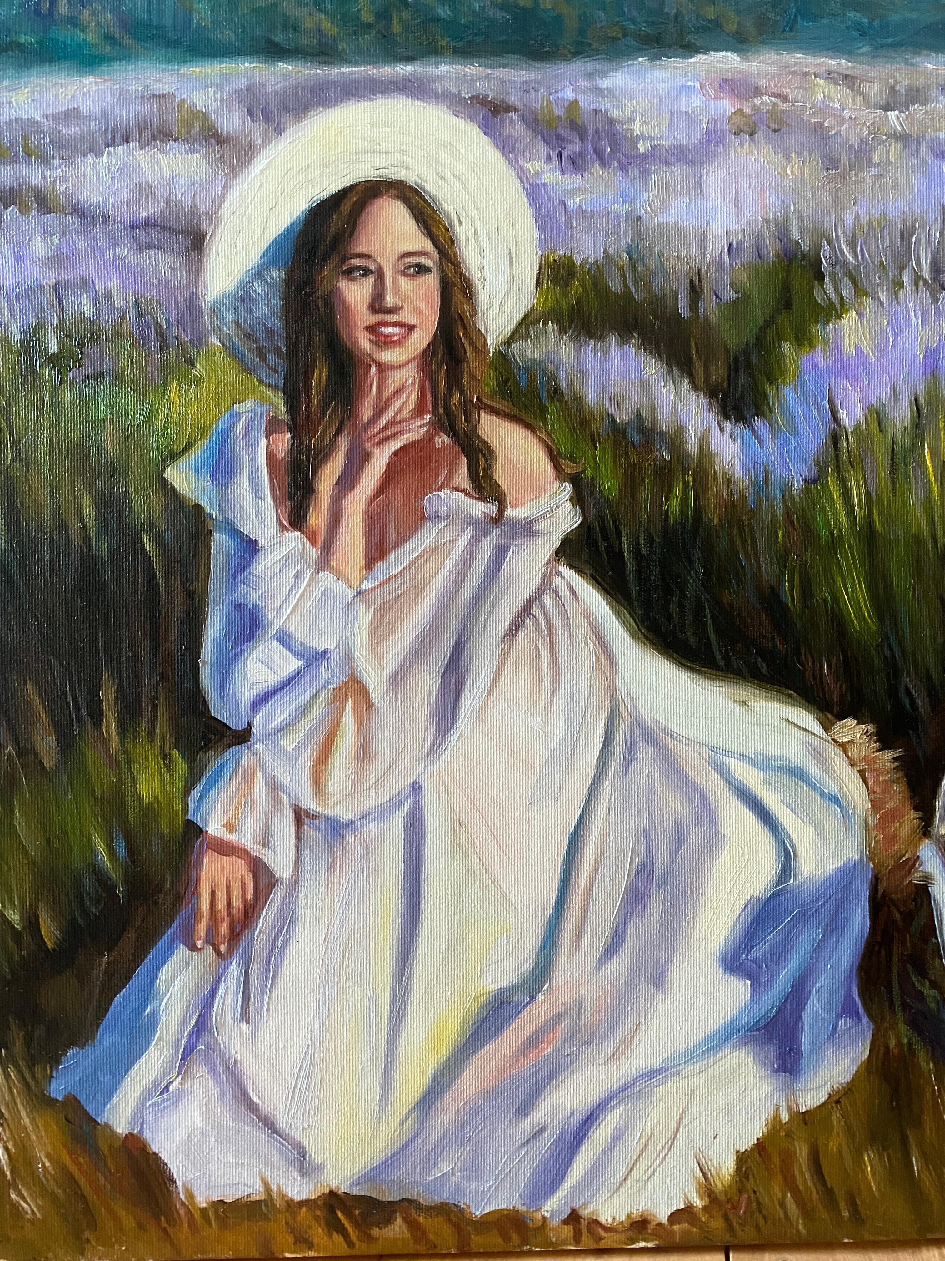 Lavender Mountain - Réalisme Painting par Pavlo Marinets
