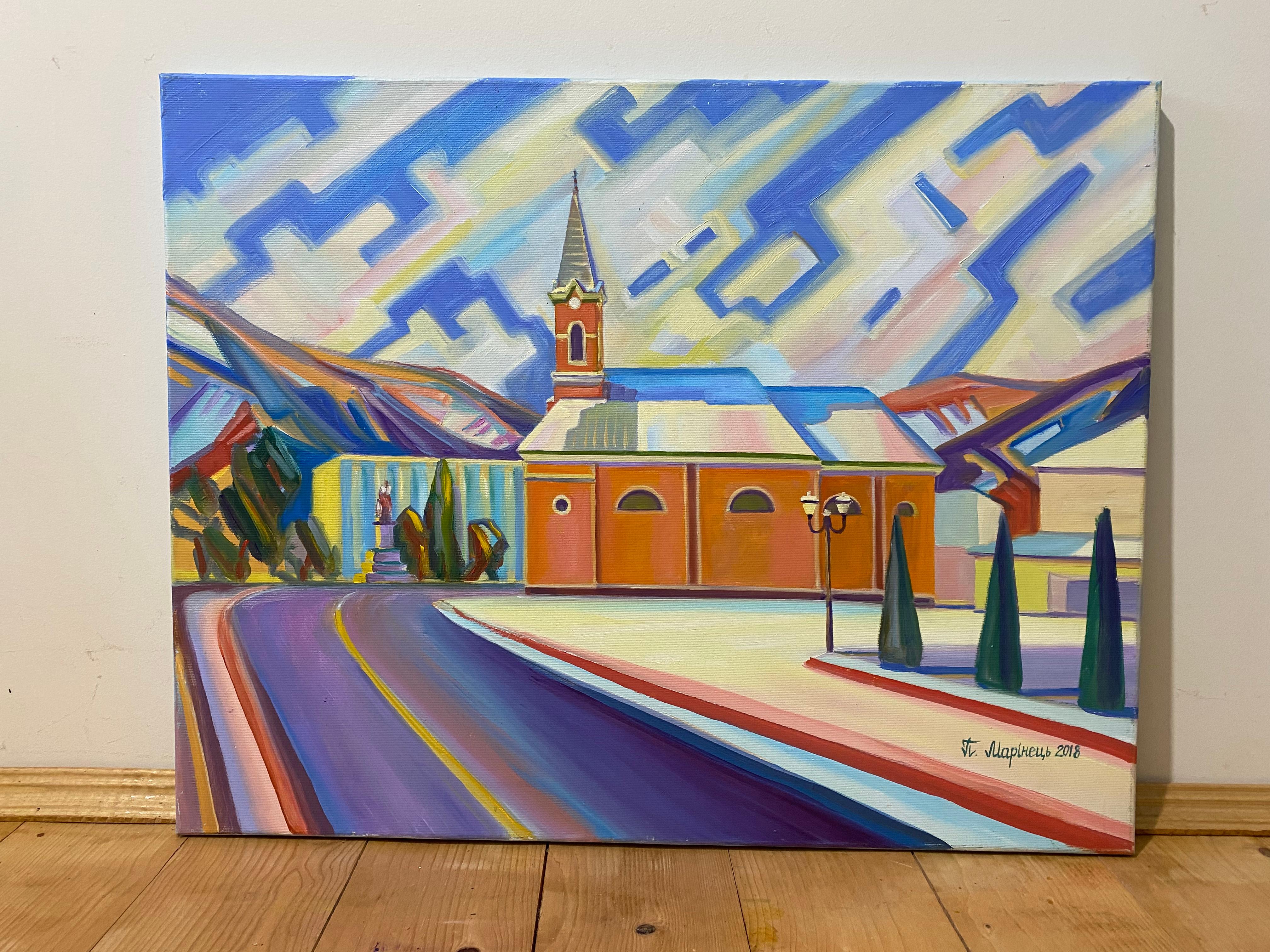 Rakhiv - Landscape Painting Grigio di Pavlo Marinets