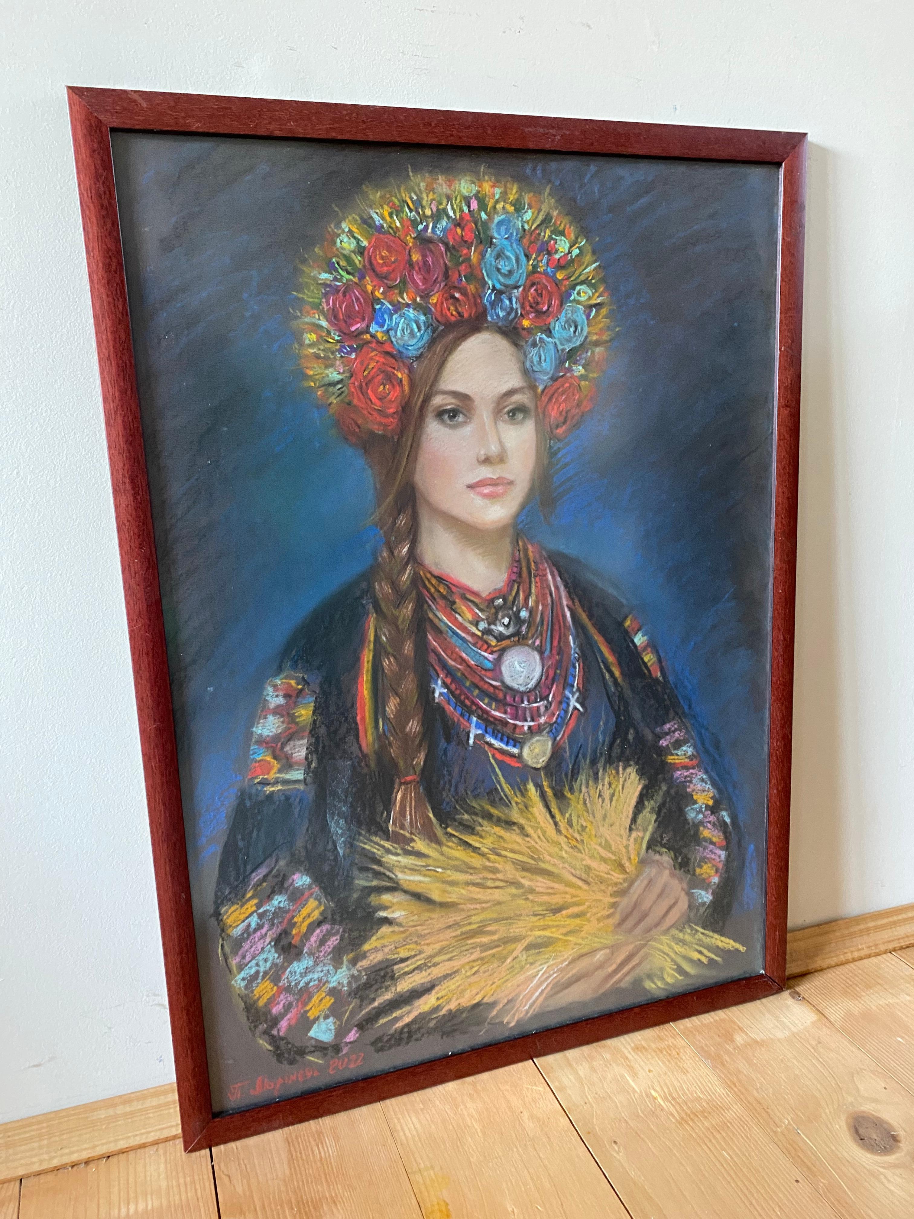 Femme ukrainienne - Réalisme Painting par Pavlo Marinets