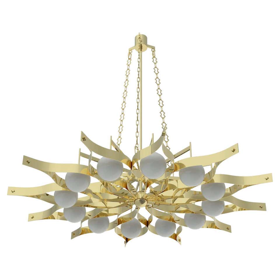 21st Century Pavone Large Pendant Lamp with chains, dimmable, Gio Ponti ...
