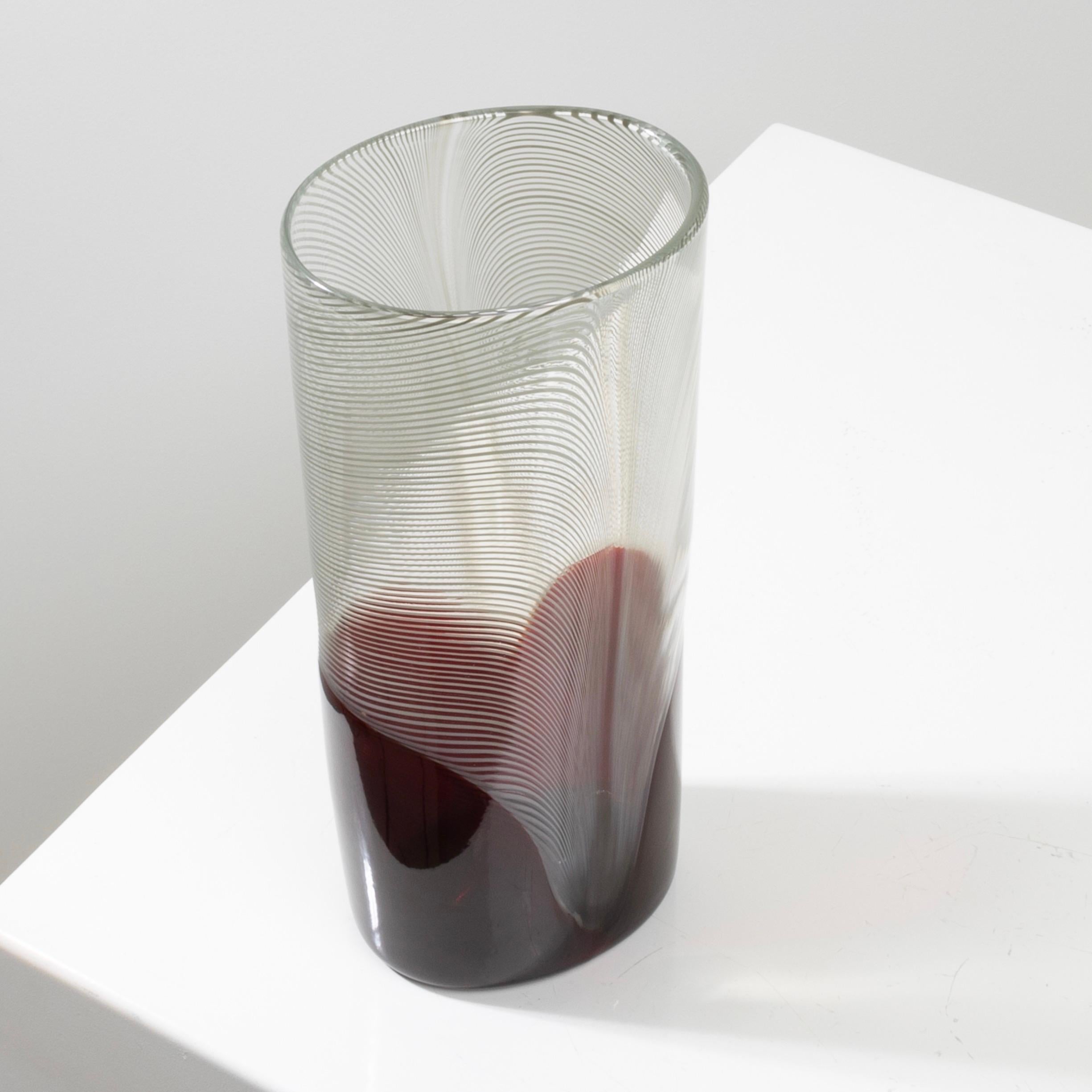 Italian Pavoni by Tapio Wirkkala – High blown Murano glass vase For Sale