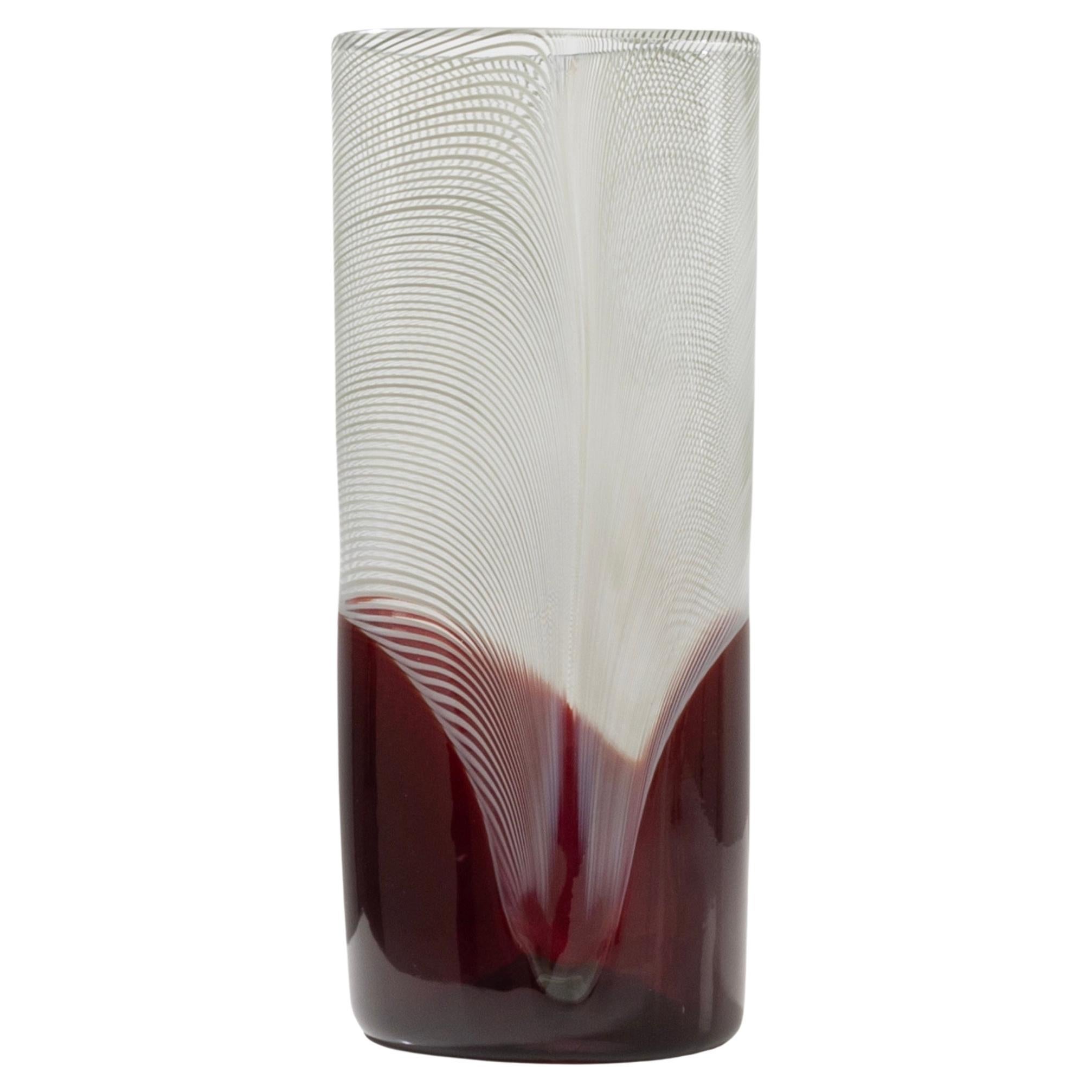 Pavoni by Tapio Wirkkala – High blown Murano glass vase For Sale