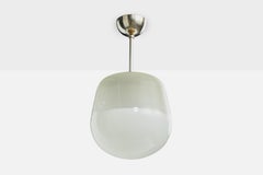 Pavvo Tynell, Pendelleuchte, Glas, Chrom, Finnland, 1950er Jahre