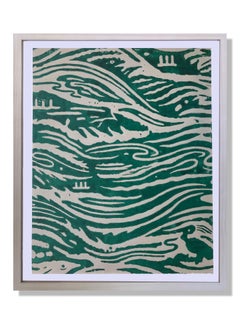 Stormy  Waters Deep green on pale green 24  (silkscreen print) 
