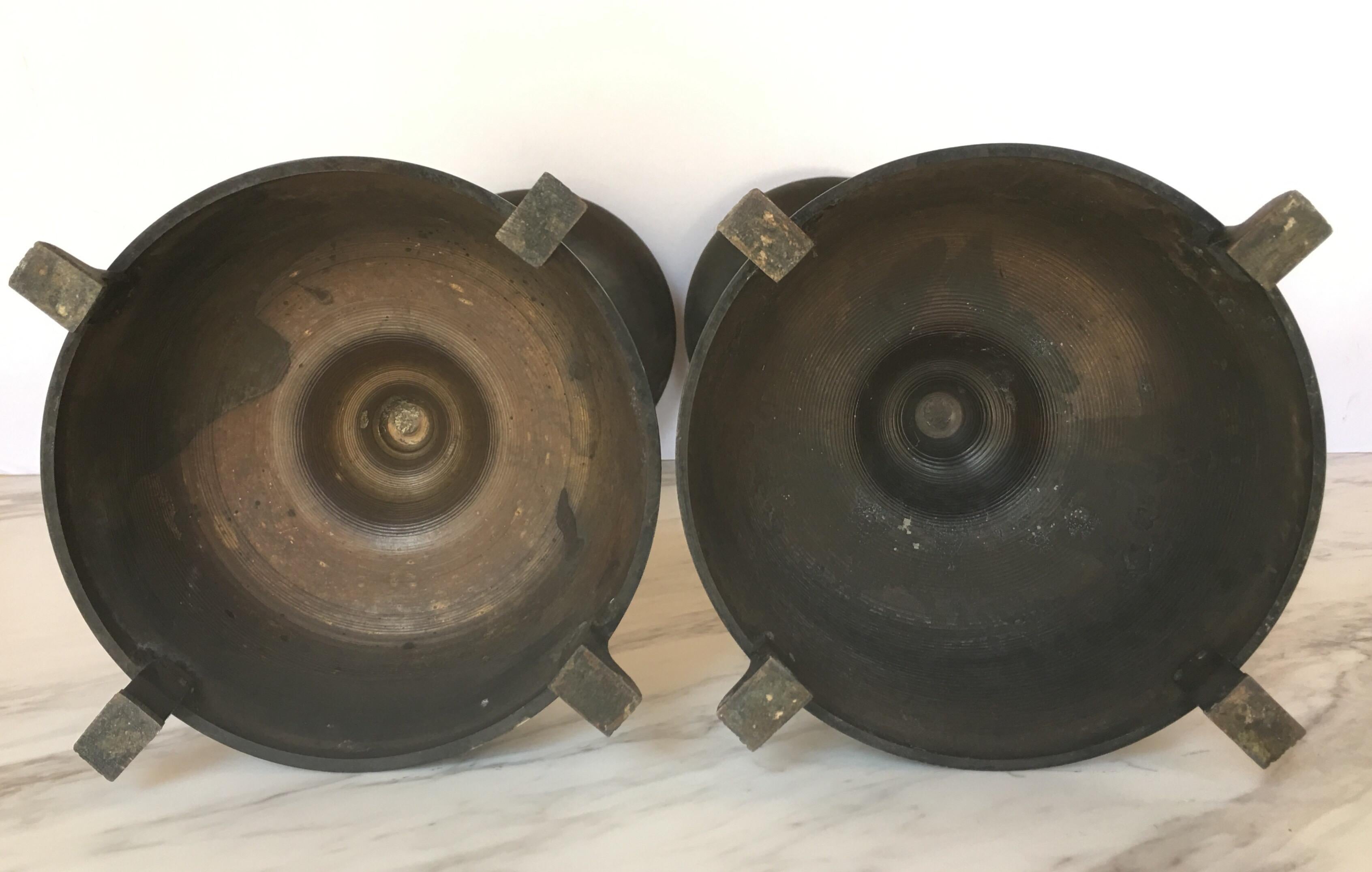 Paw Footed Bronze Metal Candlesticks, Pair 6