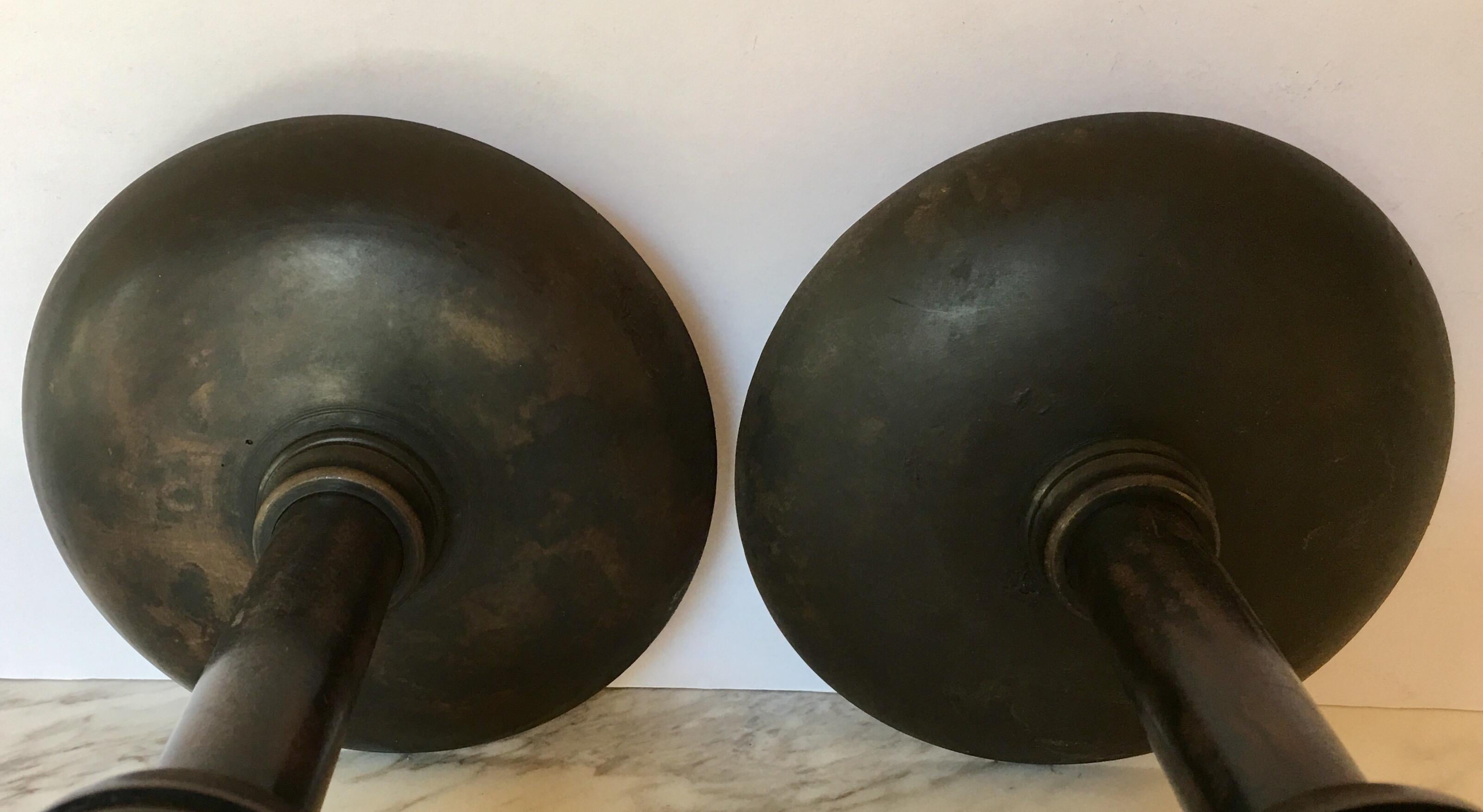 Paw Footed Bronze Metal Candlesticks, Pair 7