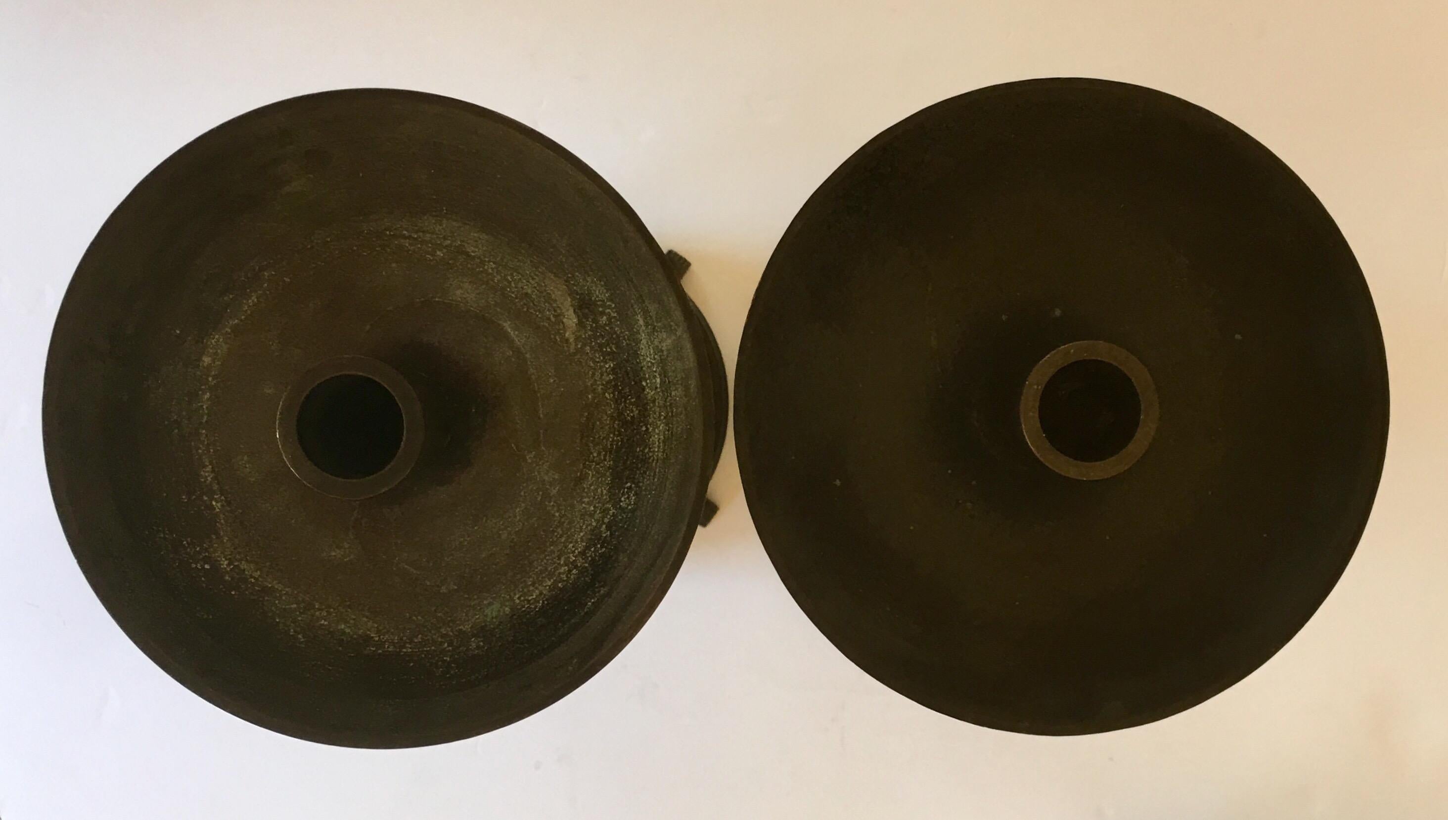 Paw Footed Bronze Metal Candlesticks, Pair 8