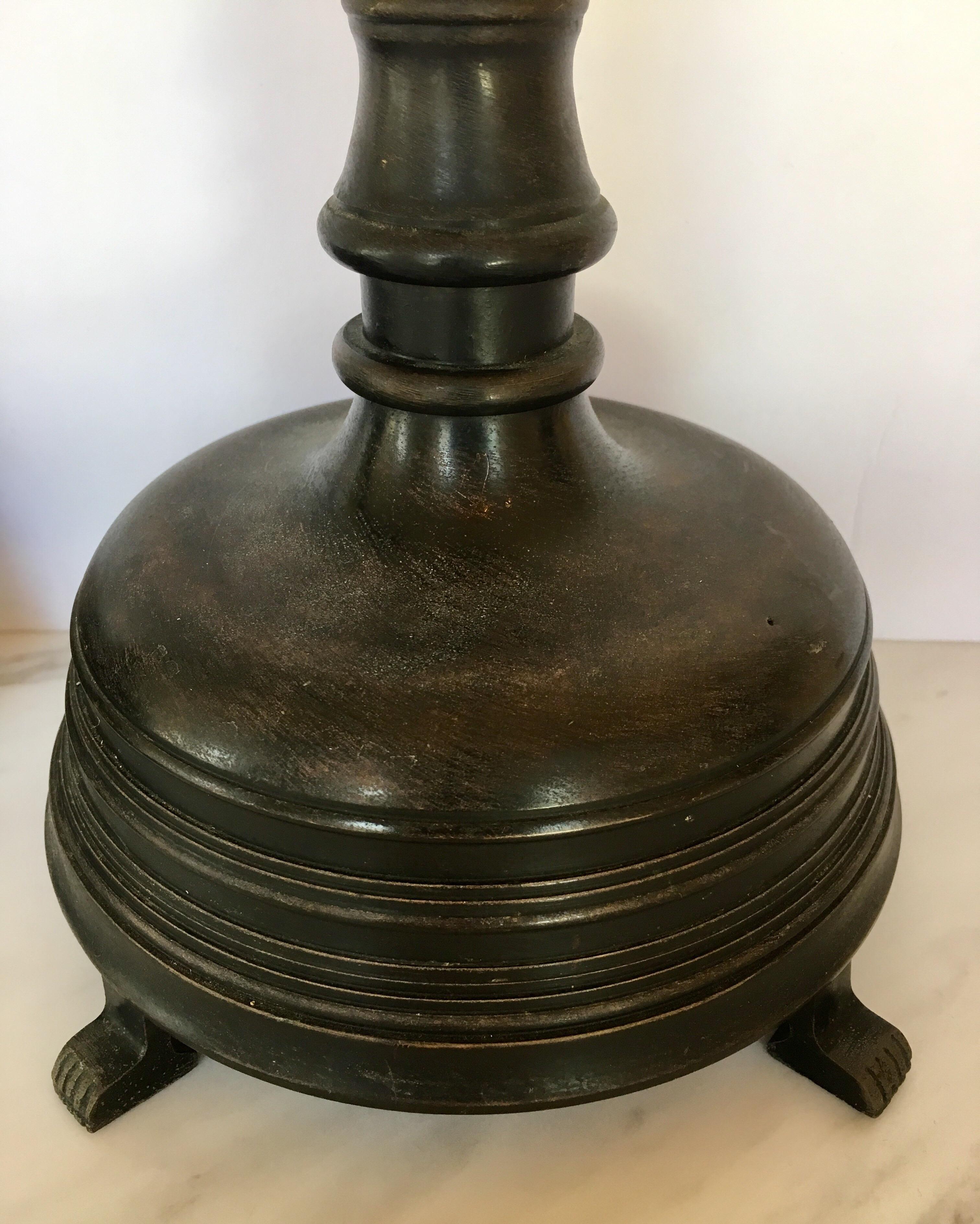 Paw Footed Bronze Metal Candlesticks, Pair 2