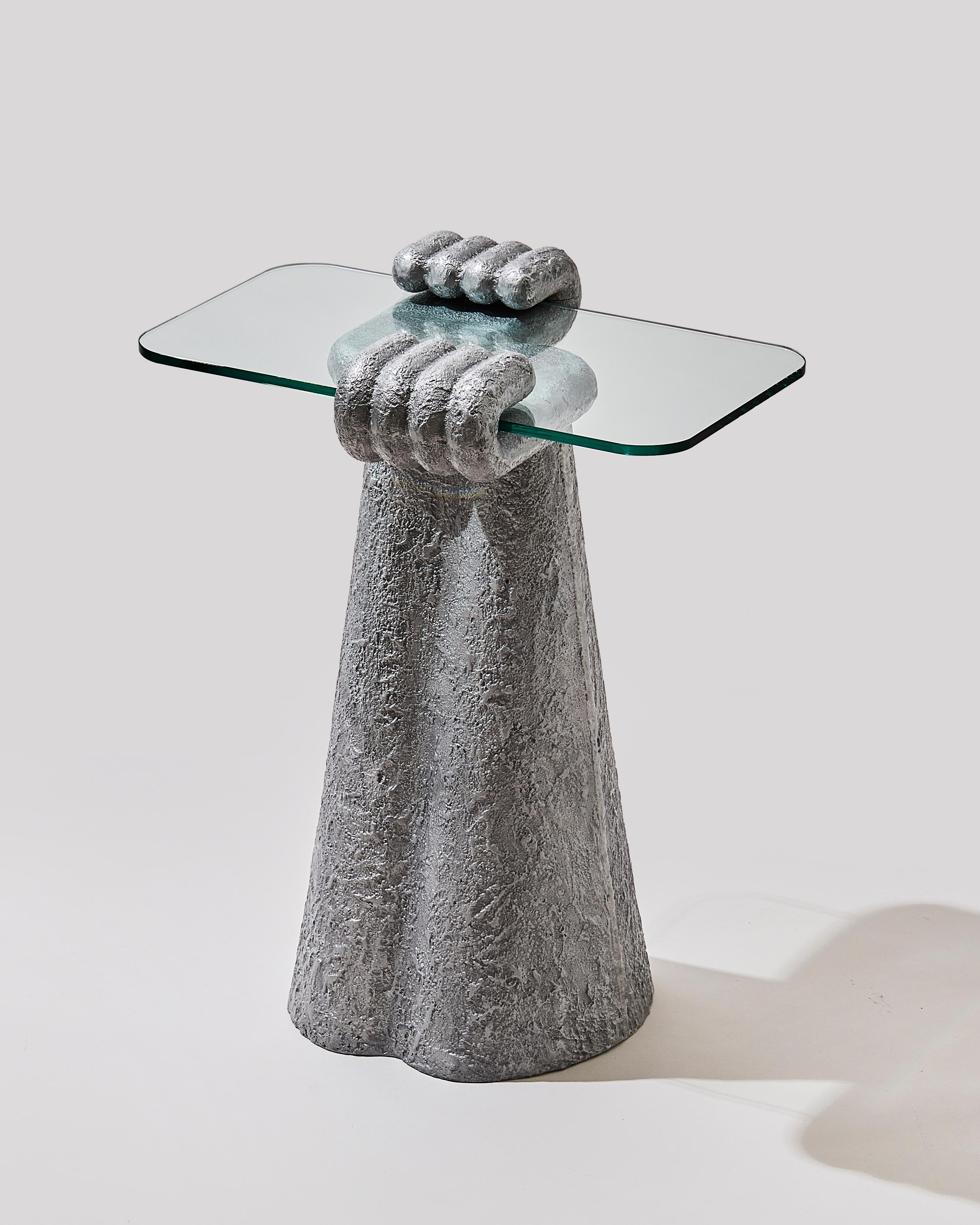 Paw side table by Hakmin Lee
Materials: Aluminium, glass
Dimensions: 50 x 45 x 70 cm

Studio HAK is Seoul based studio led by designer Hakmin Lee, who has an ambition of creating our environment bit more humorous through everyday