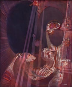 "Metamorphosis" Mid-Century Abstract Painting by Pawel Kontny, Textured 1960s