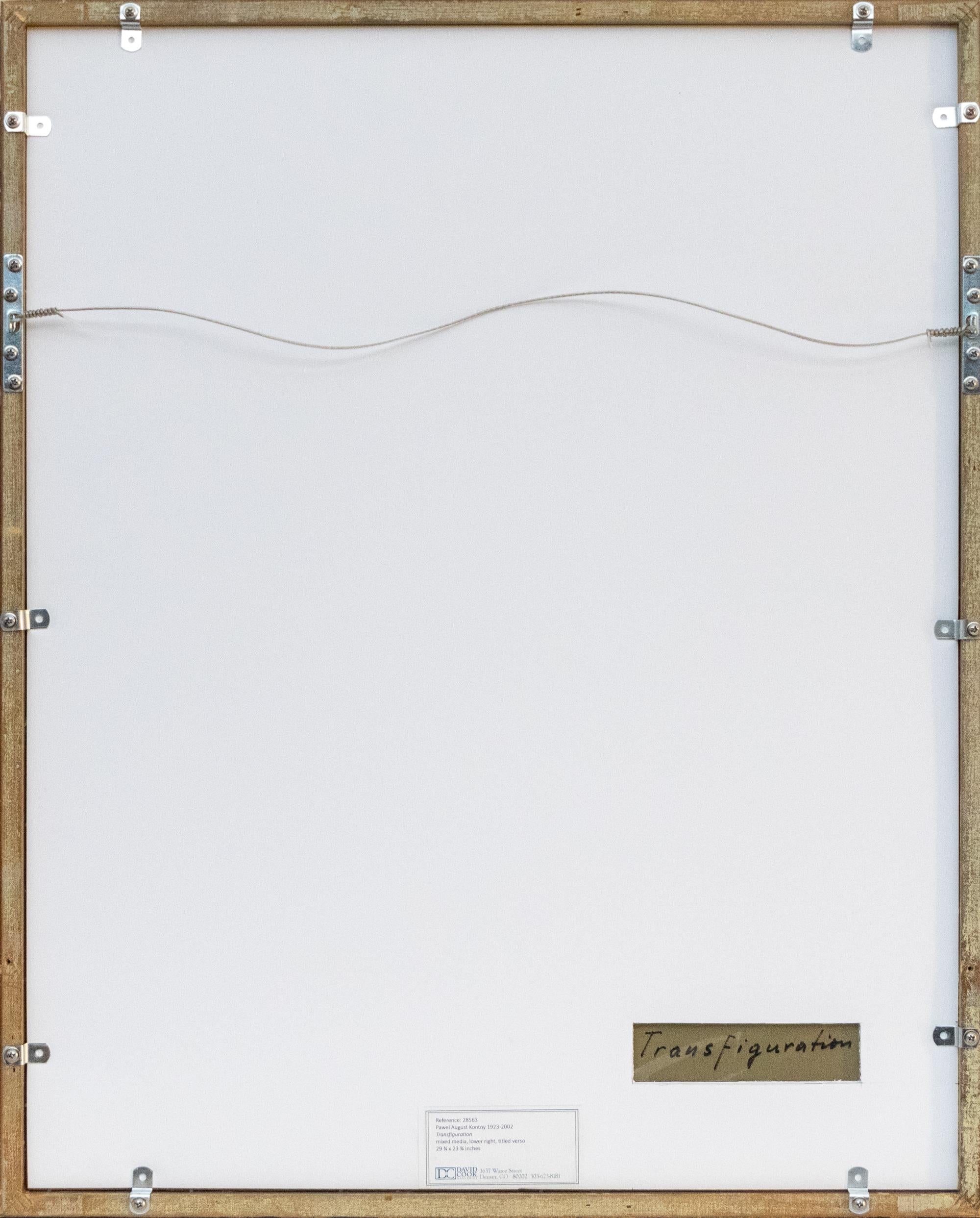 Abstrakte Mixed Media-Komposition „Transfiguration“ aus der Mitte des Jahrhunderts mit Marmorstaub im Angebot 6