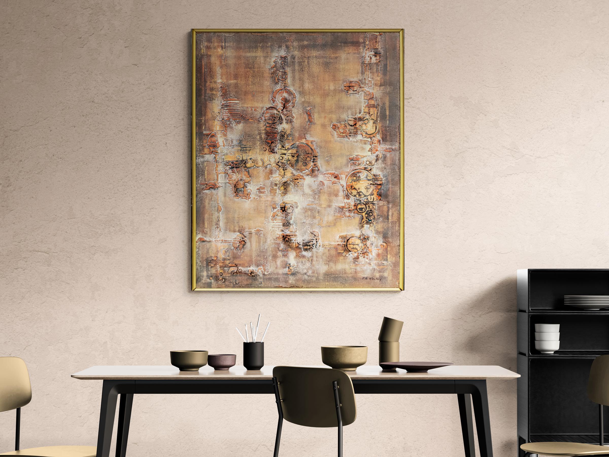Mid-Century Abstract Mixed Media 'Transfiguration' Composition with Marble Dust For Sale 4