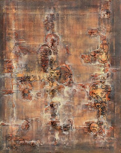 Mid-Century Abstract Mixed Media 'Transfiguration' Composition with Marble Dust