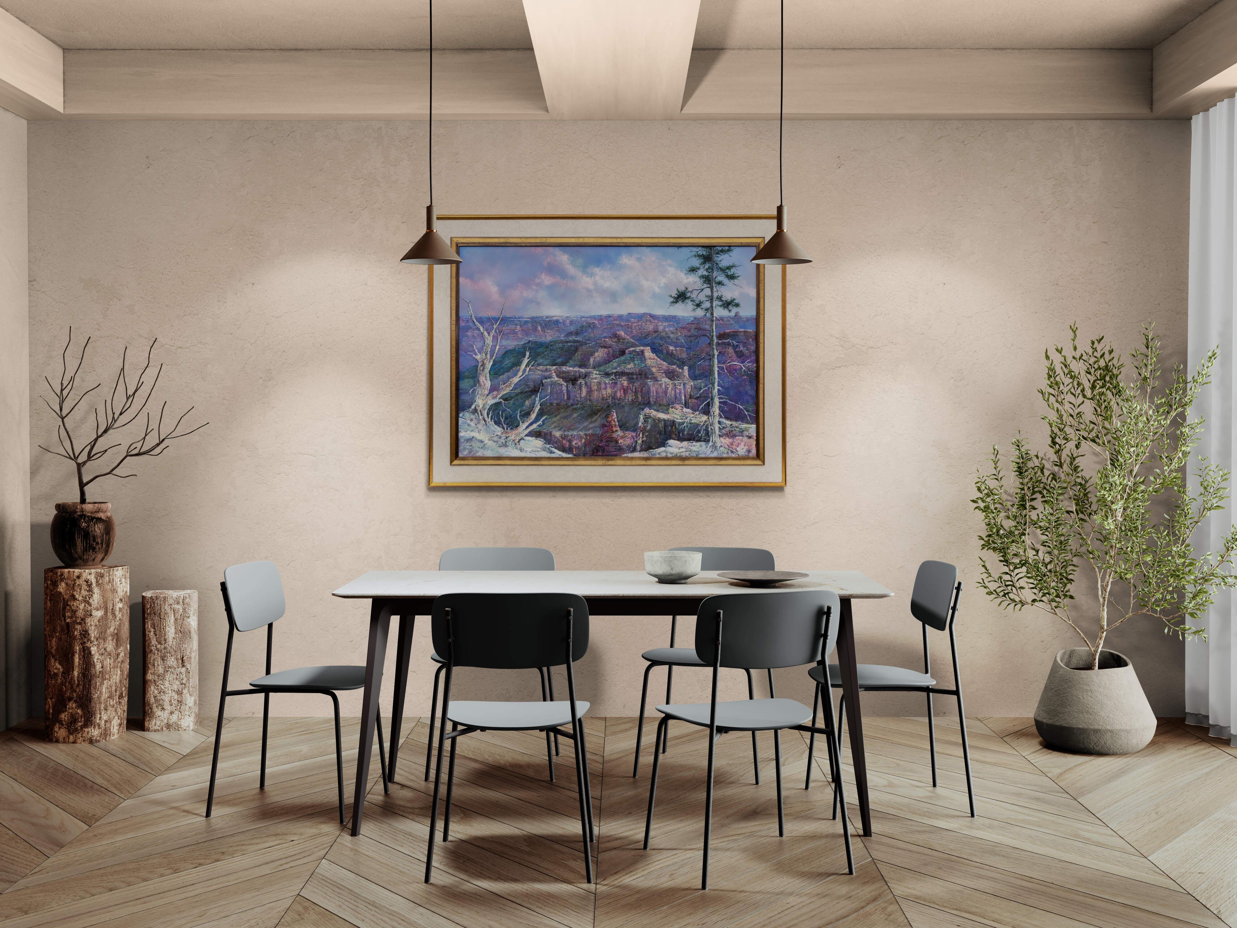 Grand Canyon, Arizona - Pittura ad olio del paesaggio del sud-ovest d'epoca degli anni '80 1
