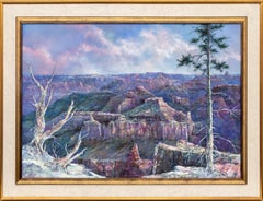 Grand Canyon, Arizona - 1980er Jahre Vintage-Ölgemälde, Landschaft des Südwestens, Ölgemälde