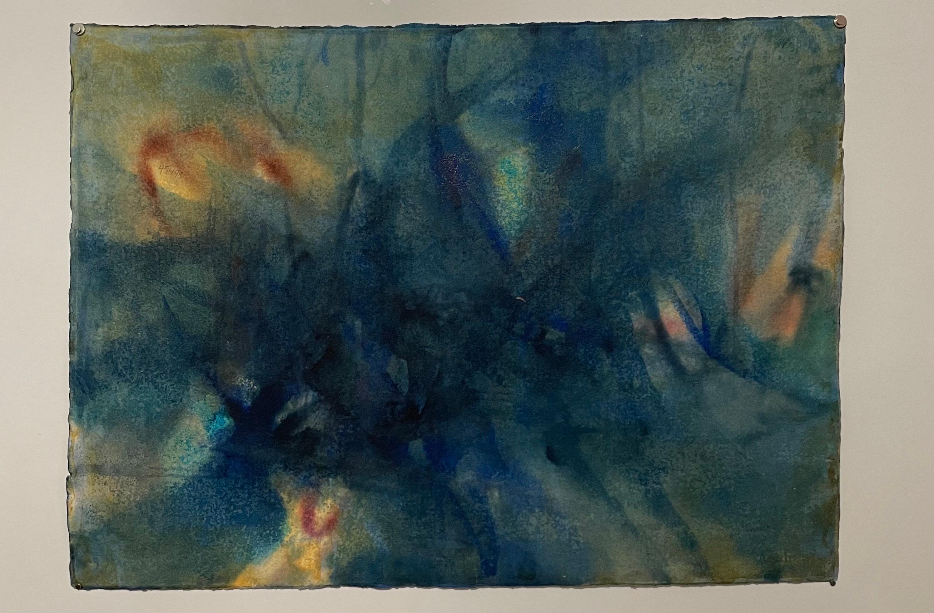 Grande peinture à la gouache expressionniste abstraite moderniste Bauhaus Weimar Artistics en vente 1