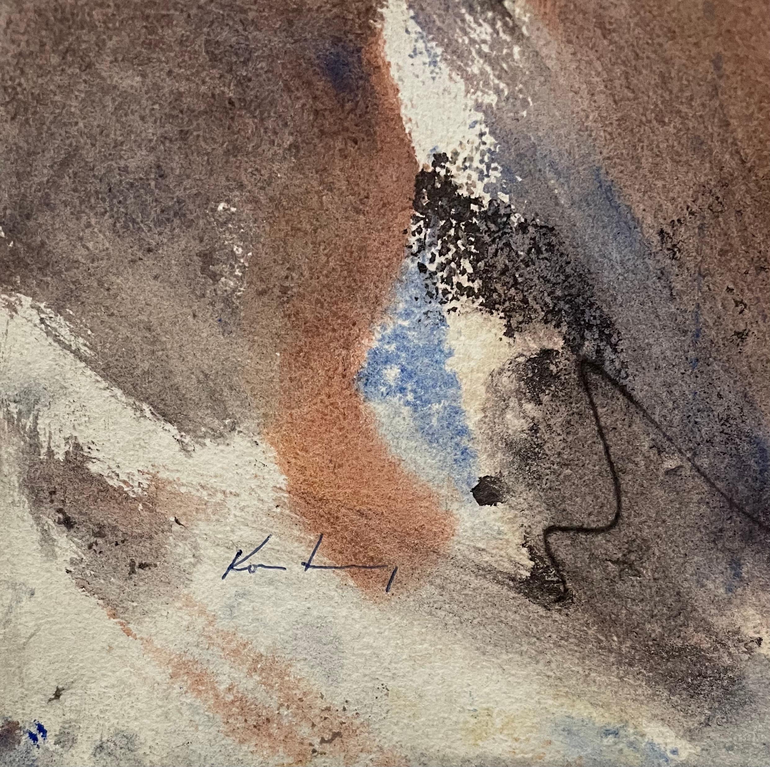 Großes abstrakt-expressionistisches Aquarellgemälde des Bauhaus- Weimar-Künstlers (Abstrakter Expressionismus), Painting, von Pawel Kontny