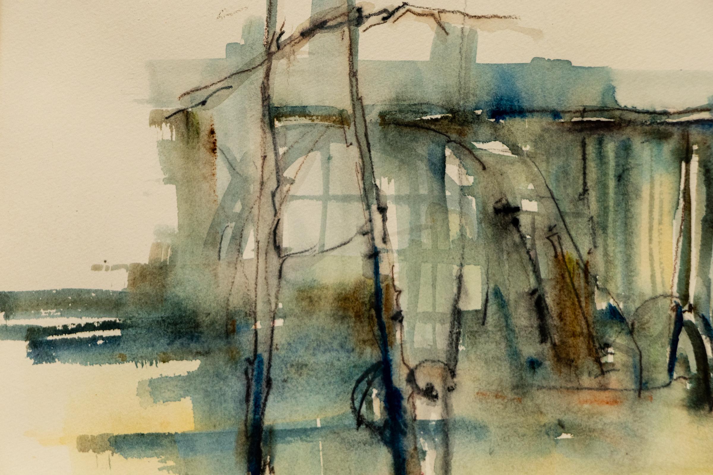 “New Mexico” Adobe Painting by Pawel Kontny, 20th C. Southwestern Watercolor For Sale 5