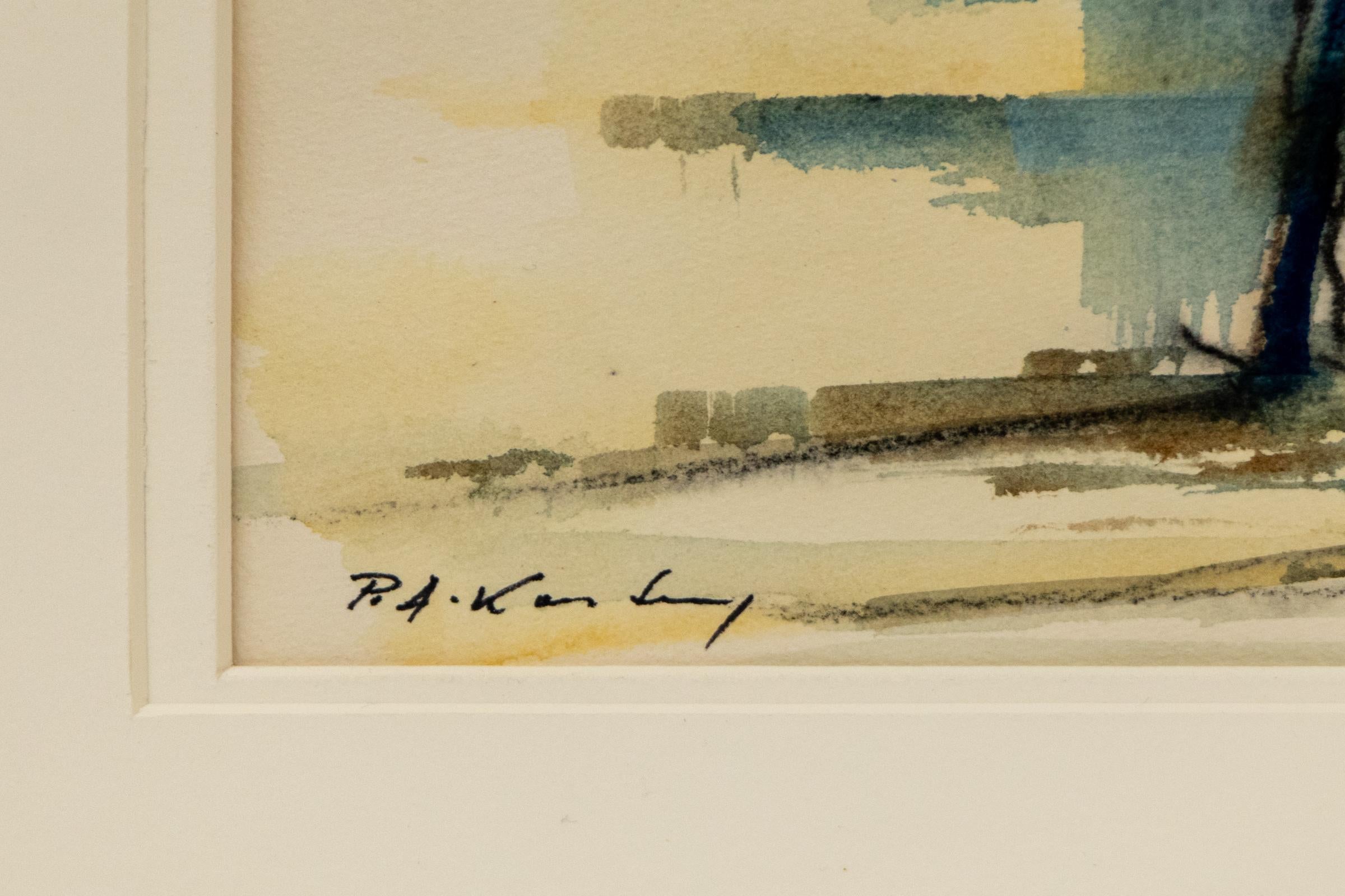 “New Mexico” Adobe Painting by Pawel Kontny, 20th C. Southwestern Watercolor For Sale 7