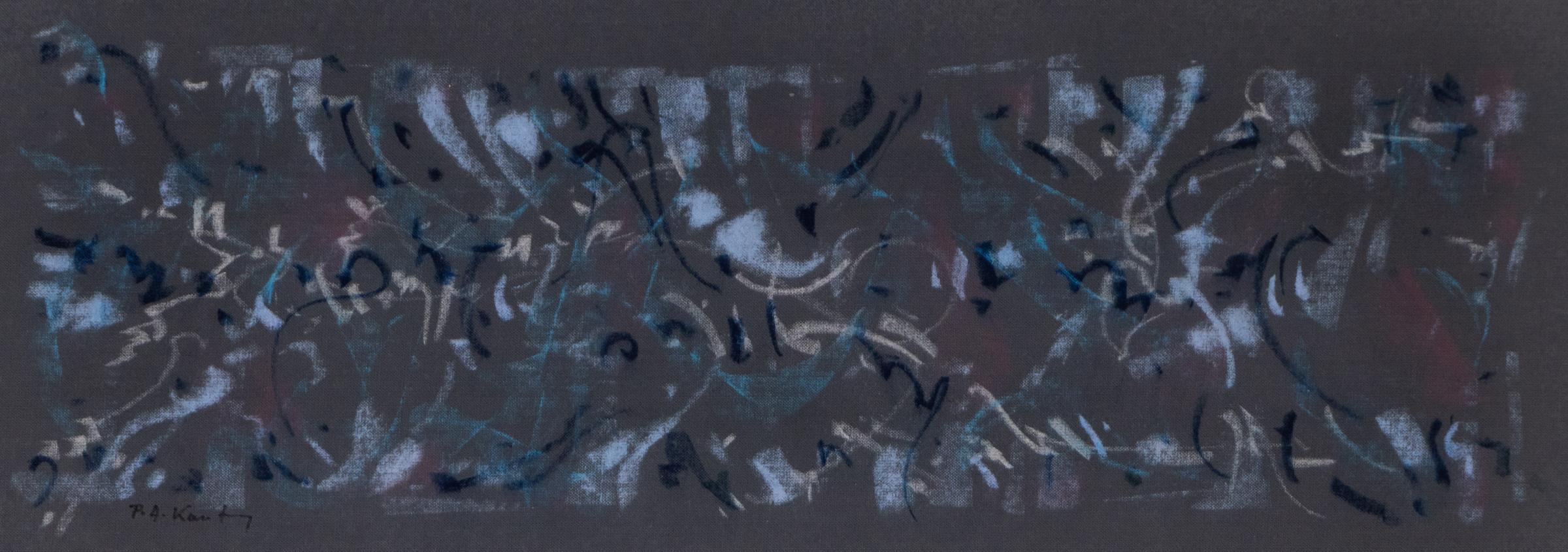 Pawel Kontny Abstract Painting - Pawel August Kontny Blue Gray Mauve Abstract Oil Painting, Contemporary Art