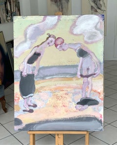 Playa en Dębowa Góra - Siglo XXI, Pintura figurativa, Colores pastel