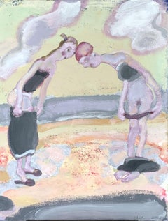 Beach in Dbowa Gra – 21. Jahrhundert, figuratives Gemälde, pastellfarbene Farben