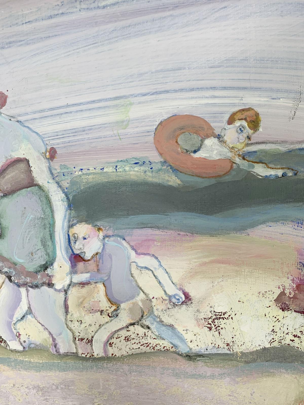 Spiaggia di Ustka - XXI secolo, Pittura figurativa, Colori vivaci, Colorato - Painting di Paweł Lasik