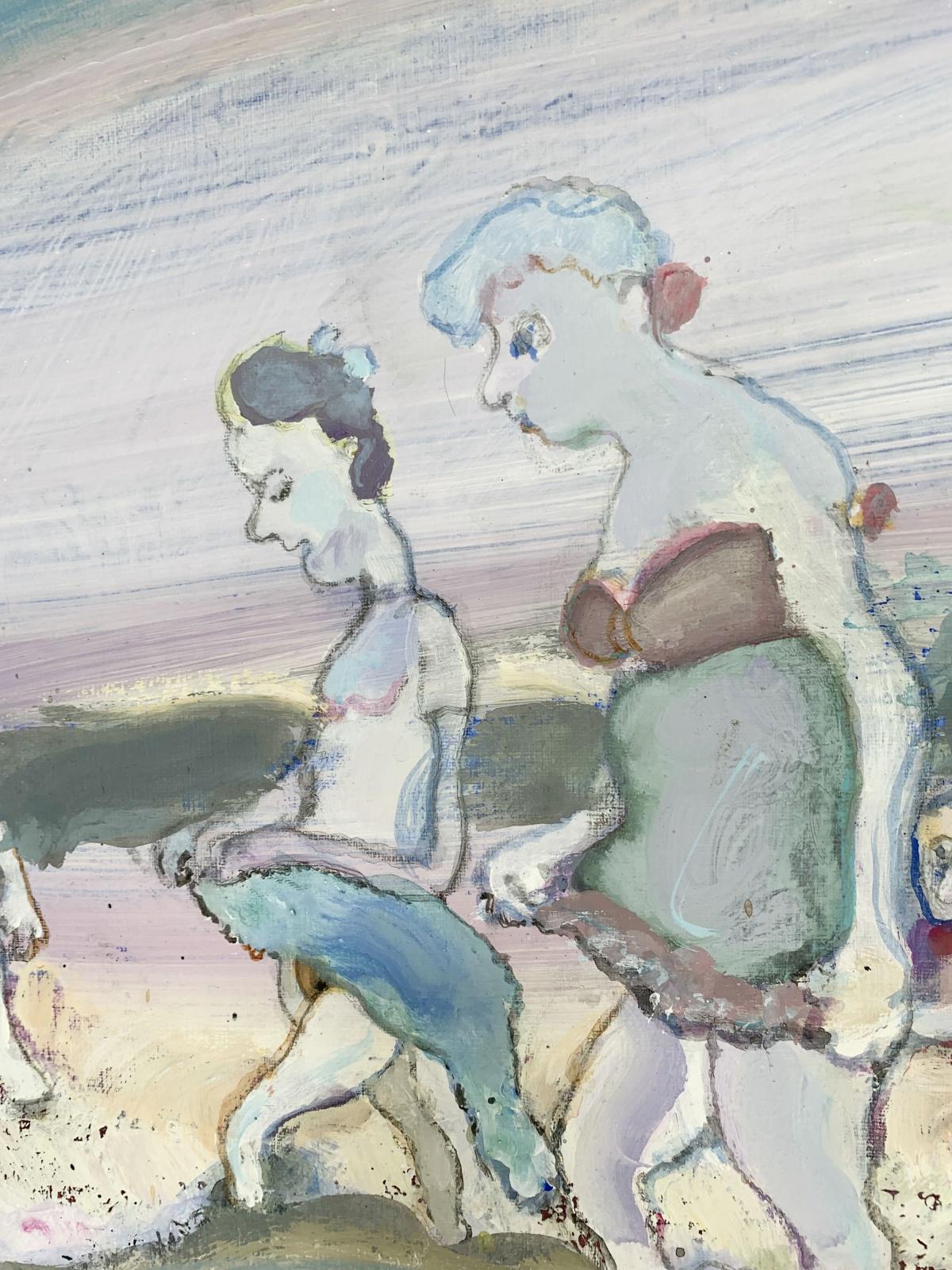 Spiaggia di Ustka - XXI secolo, Pittura figurativa, Colori vivaci, Colorato - Painting Altro stile artistico di Paweł Lasik