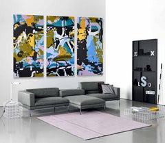 Triptychon - "" Tagtraum "" - Abstrakte, Expression, Pop-Art, Street Art, Großformat