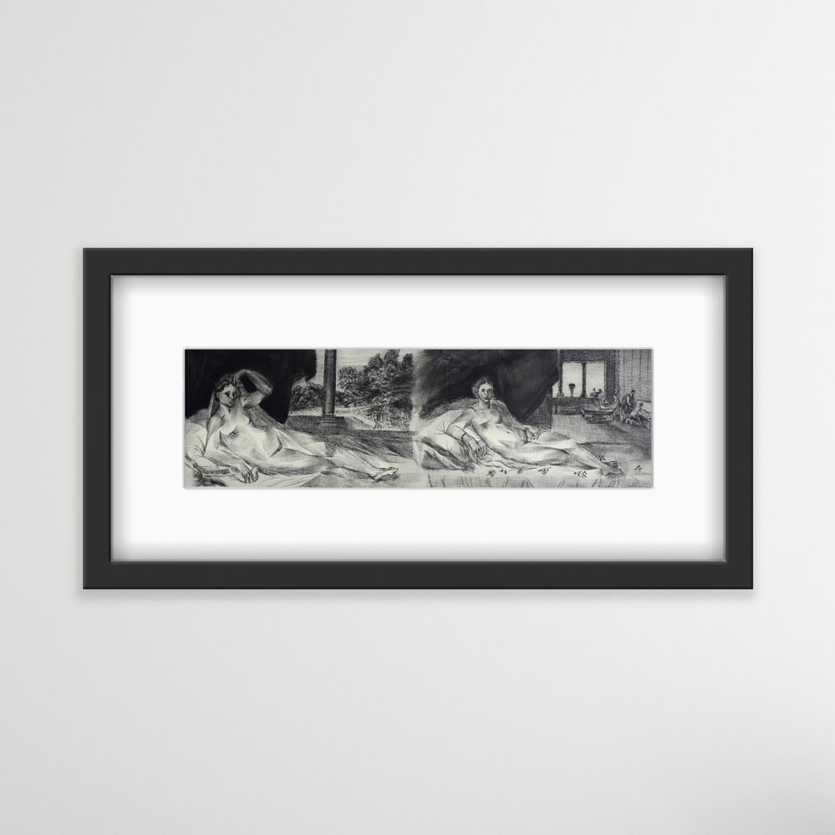 Vénus de Sustris - Impression figurative contemporaine à l'eau-forte, nu, paysage en vente 1