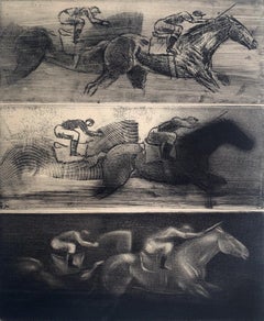 Three sketches for new runs. Contemporary Figurative Etching Print, Animals