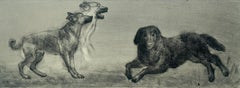 Tofcia and Turbo. Contemporary Figurative Etching Print, Animals, Dogs
