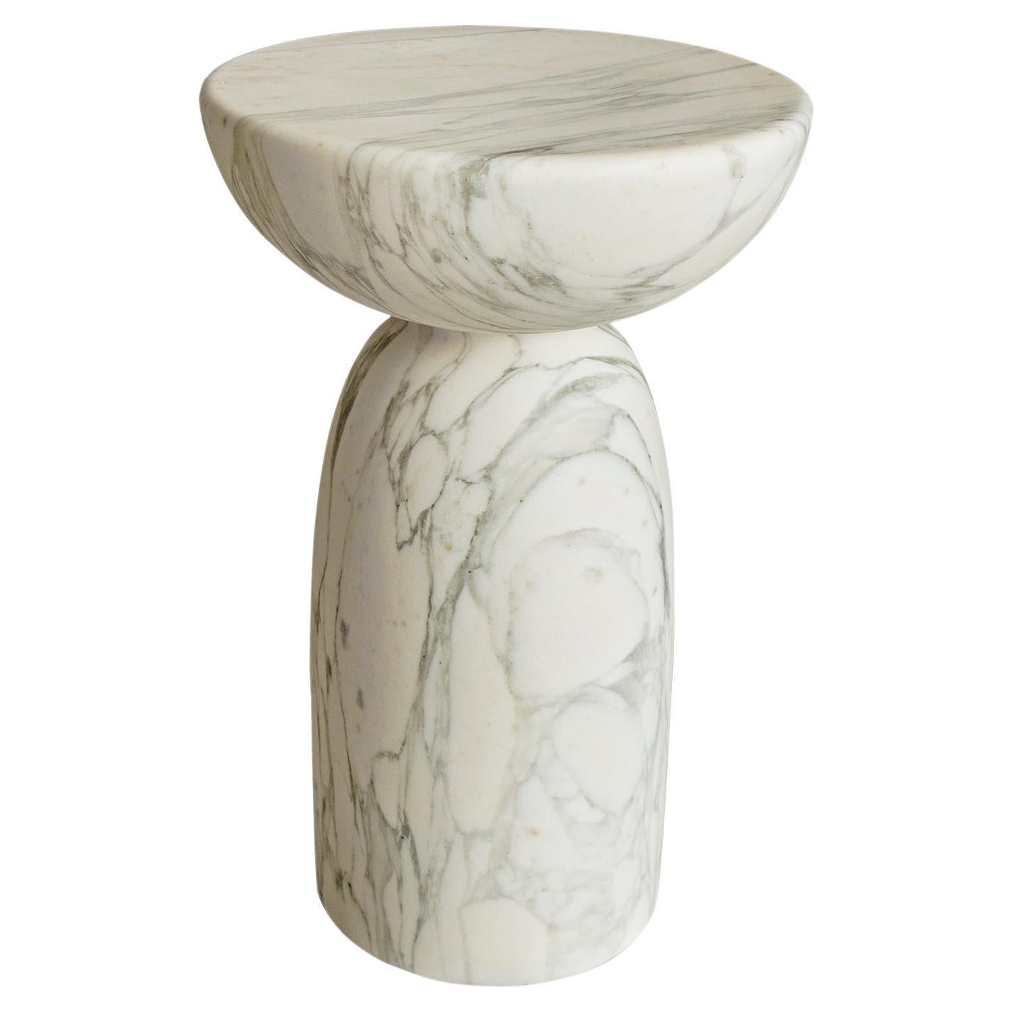 Pawn 2 Marble Side Table For Sale