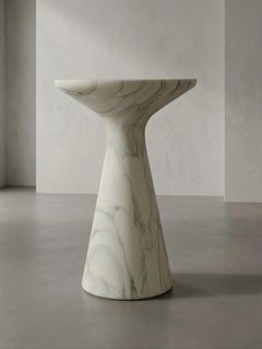 Pawn, Calacatta Marble Contemporary Designer Cocktail Table, Made in Italy