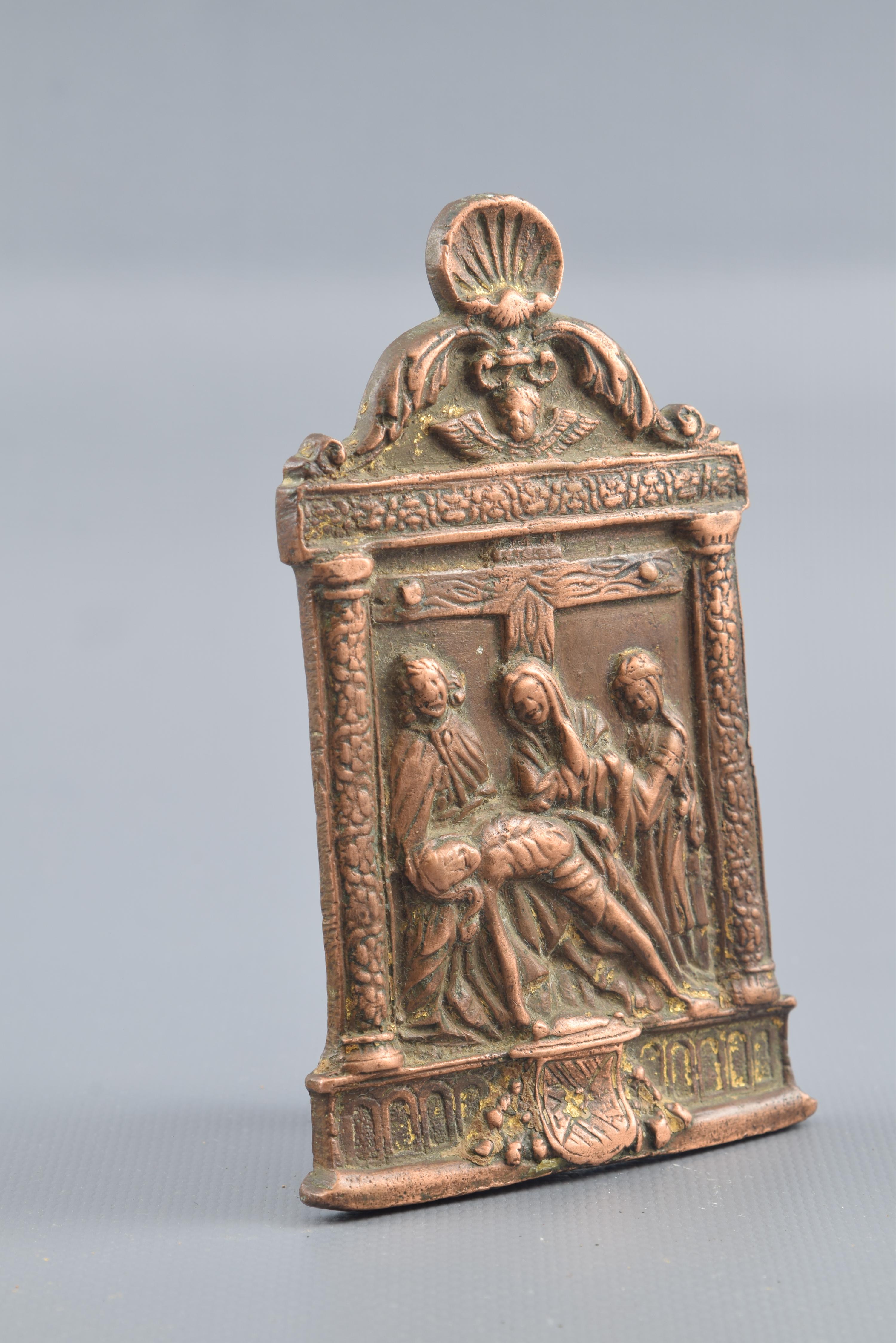 Papierhalter Bronze, 16. Jahrhundert.
Portapaz aus Bronze mit einem 