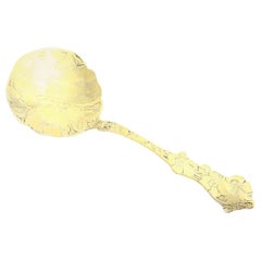Paye and Baker Pansy Flower Gilt Sterling Silver Confection or Nut Spoon
