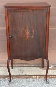 Payne Furniture Mahogany Inlaid Sheet Music Cabinet, Circa 1890s