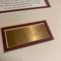 Payne Stewart Signé, Contient un Badge de Ryder Cup - Pièce de grande collection