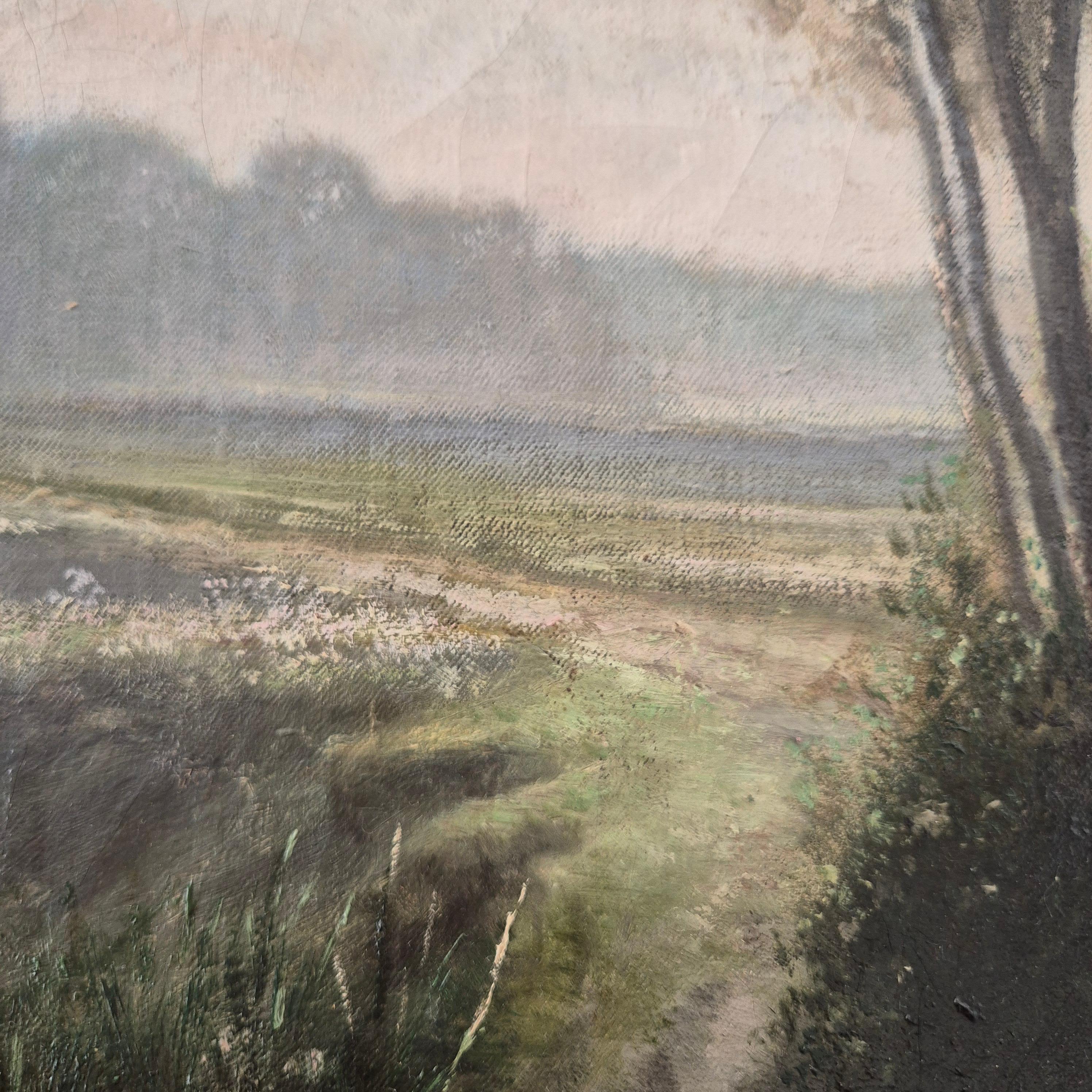 Paysage aux vaches, signé Eugène Capelle, huile sur toile, 1881, 19e siècle 1