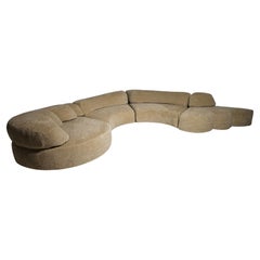 'Paysage' beige chenille modular sofa by Hans Hopfer for Roche Bobois, 1970s