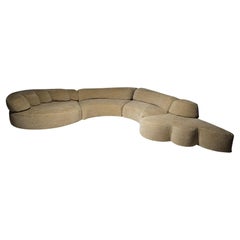 Vintage 'Paysage' beige chenille modular sofa by Hans Hopfer for Roche Bobois, 1970s