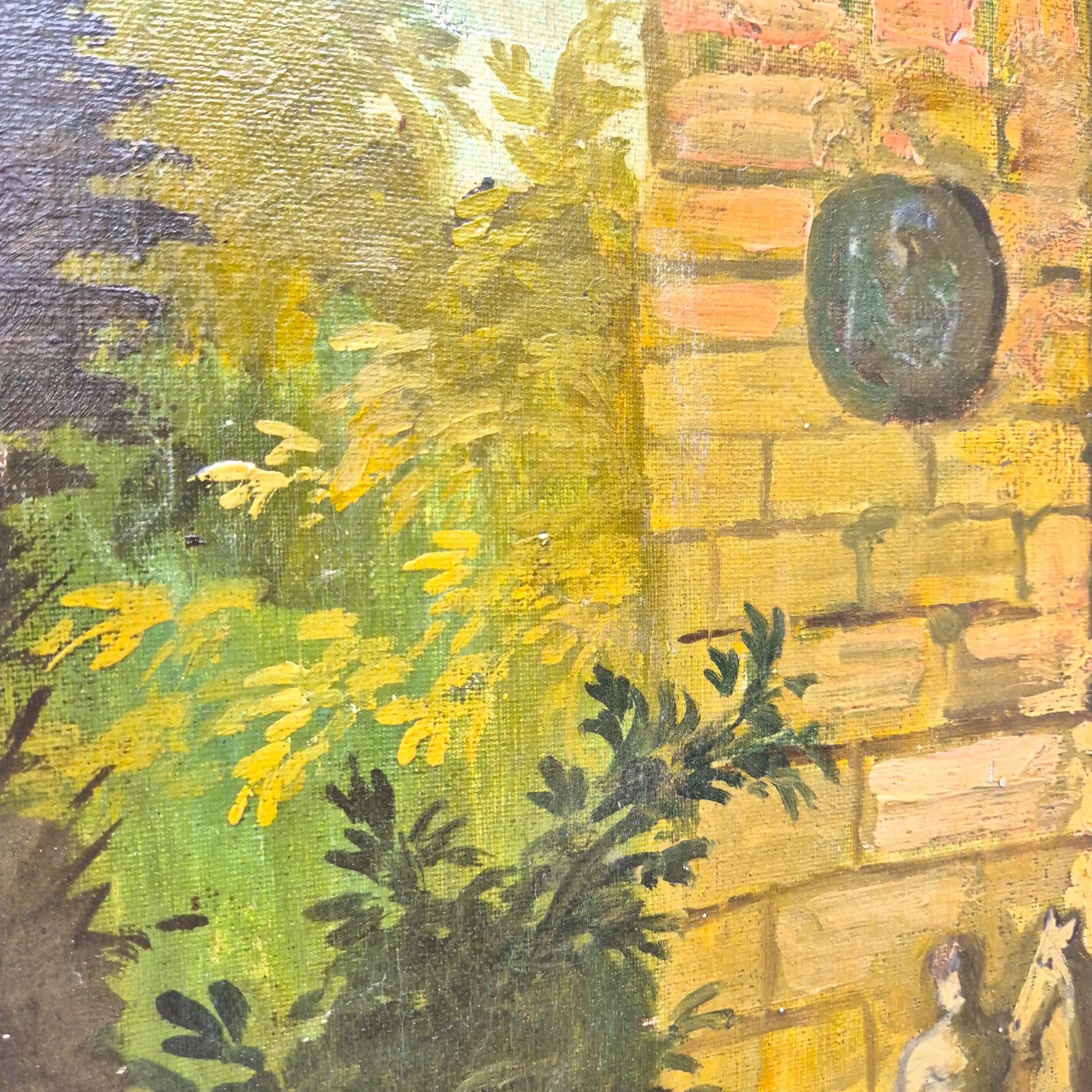 Romantische Landschaft mit antiken Ruinen, huile sur toile, Frankreich, XIXᵉ siècle im Zustand „Gut“ im Angebot in NICE, FR