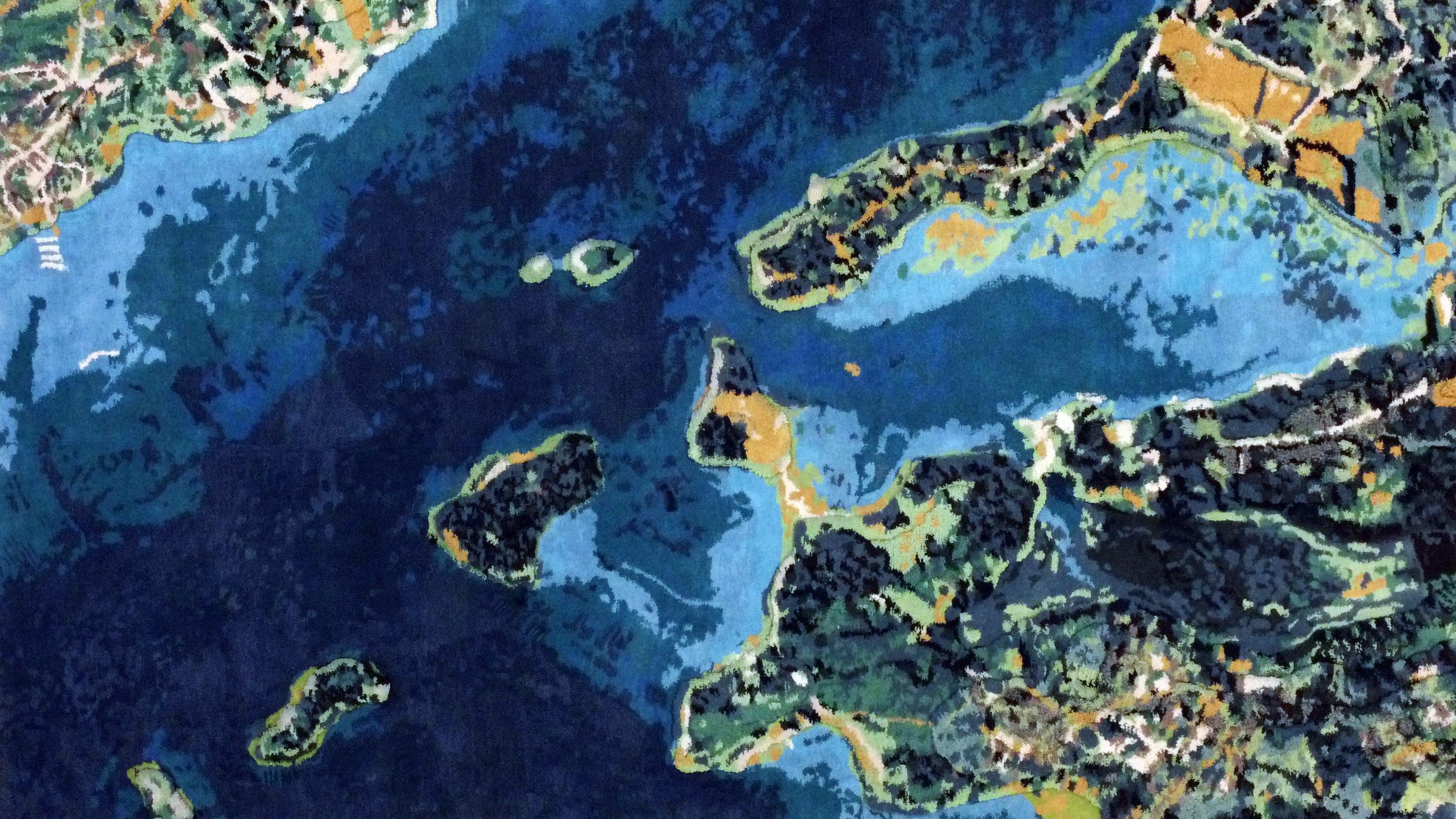 Pays'âges - Sieben Inseln Wandteppich - Zeugnis (Pflanzlich gefärbt) im Angebot