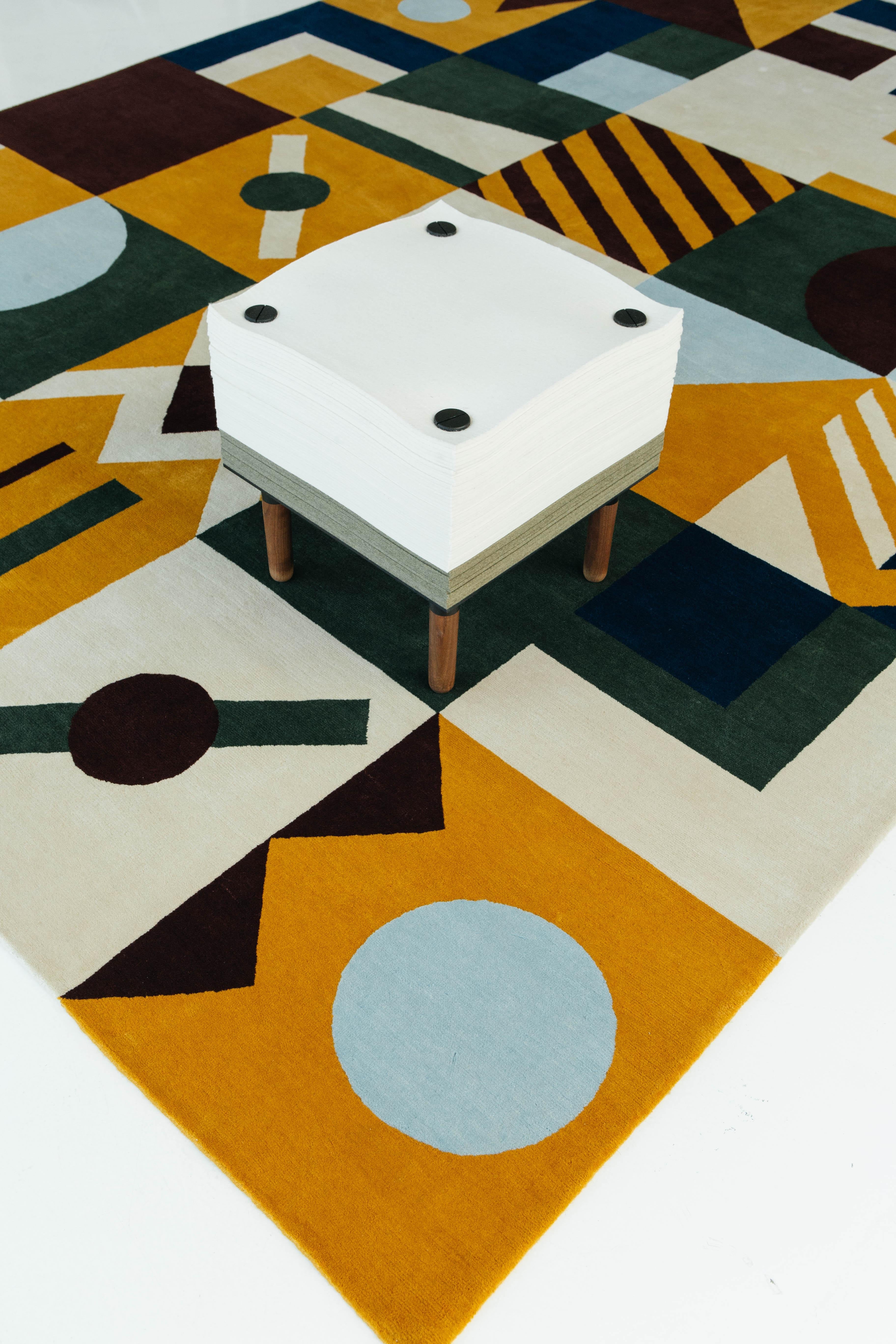 Indian Pazzo Rug by Form Design Studio, Baci Collection from Mehraban For Sale